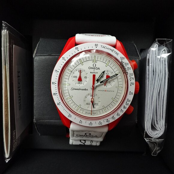 NWT Swatch X Omega Moonswatch Mission To The Mars Watch - Picture 3 of 4